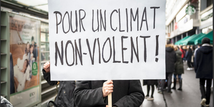Venez manifester le 15 mars pour la non-violence climatique